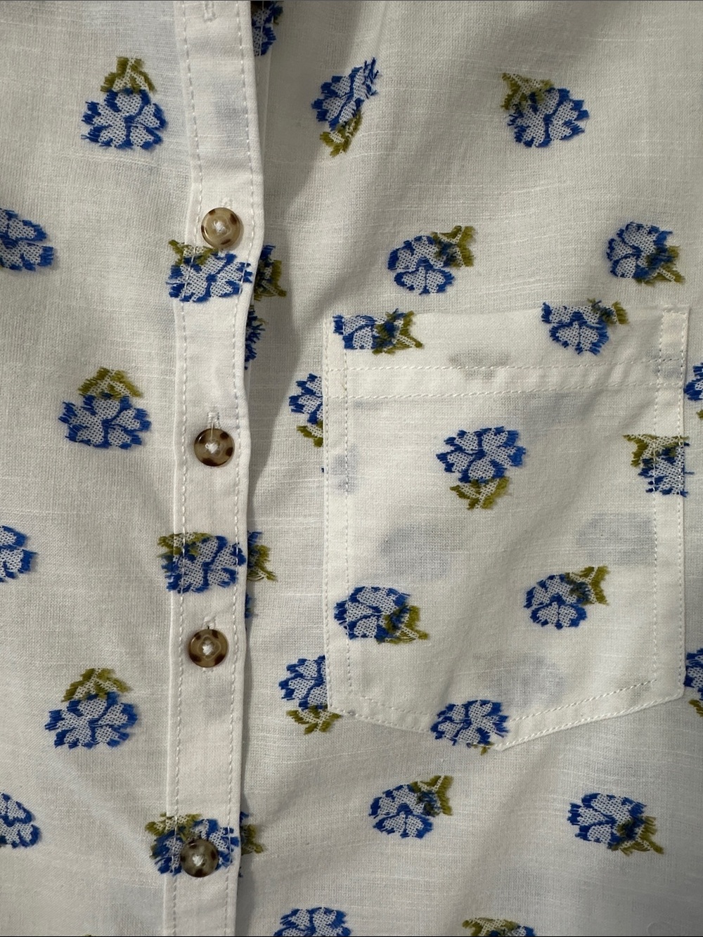 Pilcro by Anthropologie The Aly Puff-Sleeve Button Down Blouse Top NWT Sz Small - Picture 8 of 12